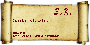 Sajti Klaudia névjegykártya