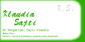 klaudia sajti business card